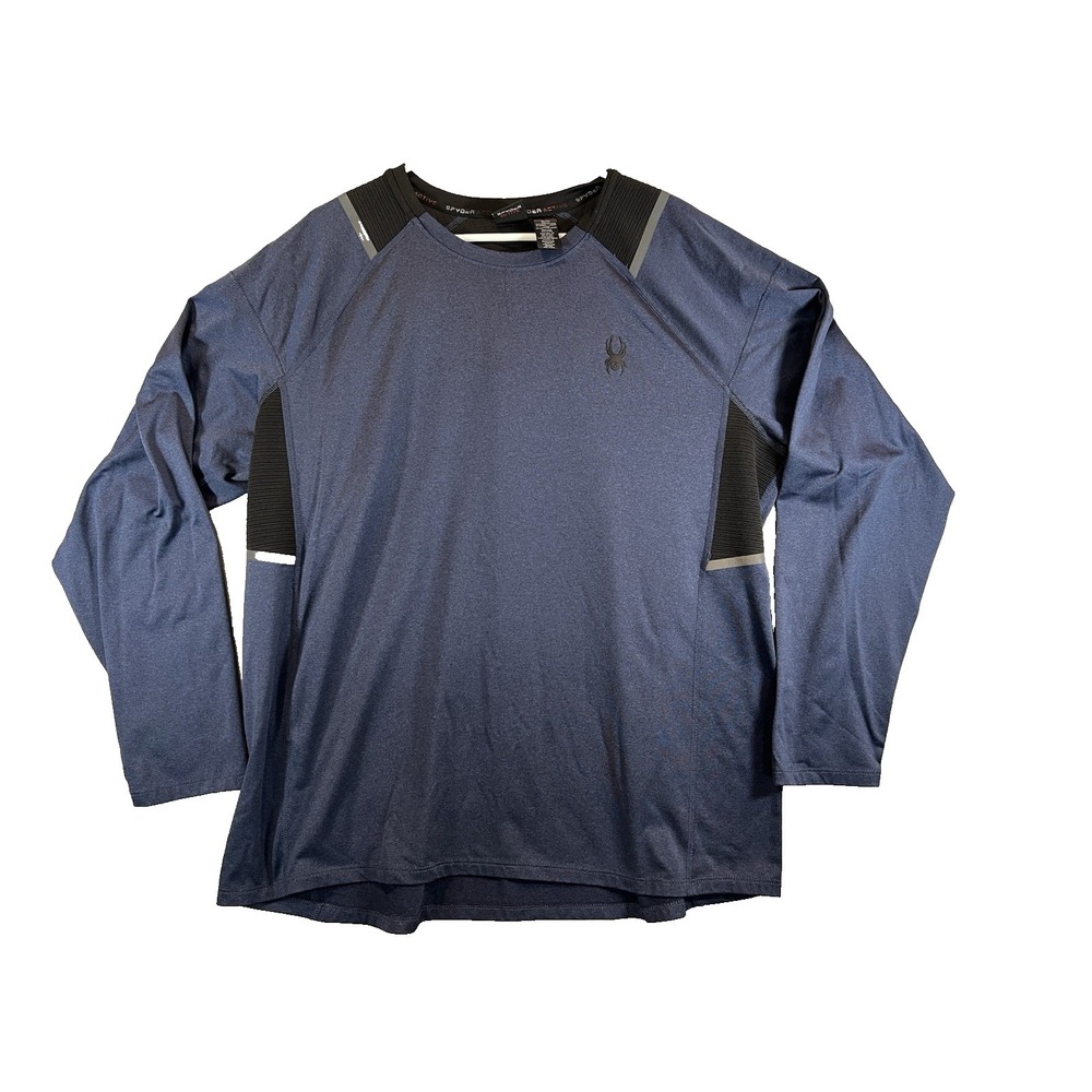 Spyder Active Pullover Athletic Shirt Mens XL Navy Blue Heather